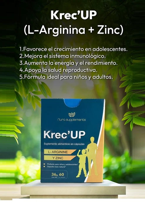🧬KREC´UP SUPLEMENTO CON HORMANAS DE CRECIMIENTO EN CAPSULAS X60